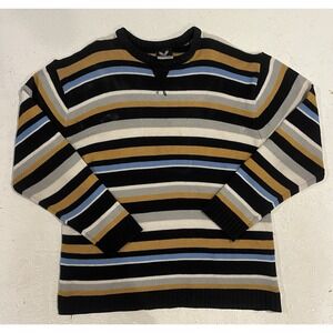 Avirex Long Sleeve Black Blue White Men's Knit Pullover Sweater‎ XXL Flaws